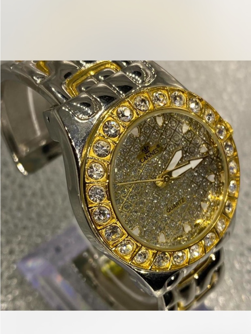 Cannes ^*^Women's Gold / Silver  *** Iced “Crystal Bracelet watch *^*